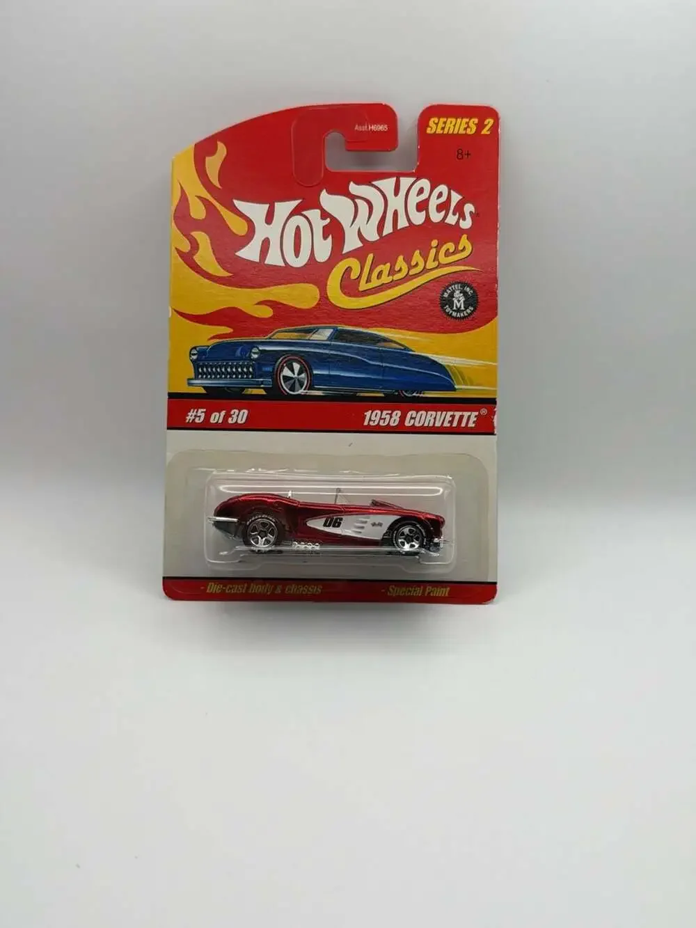 Hot Wheels Classics Series 2 #5 of 30 1958 Corvette Spectraflame Red Die-Cast Ca